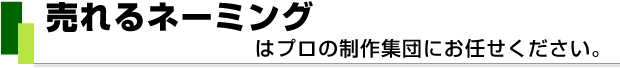 売れるネーミングはプロの制作集団にお任せください。